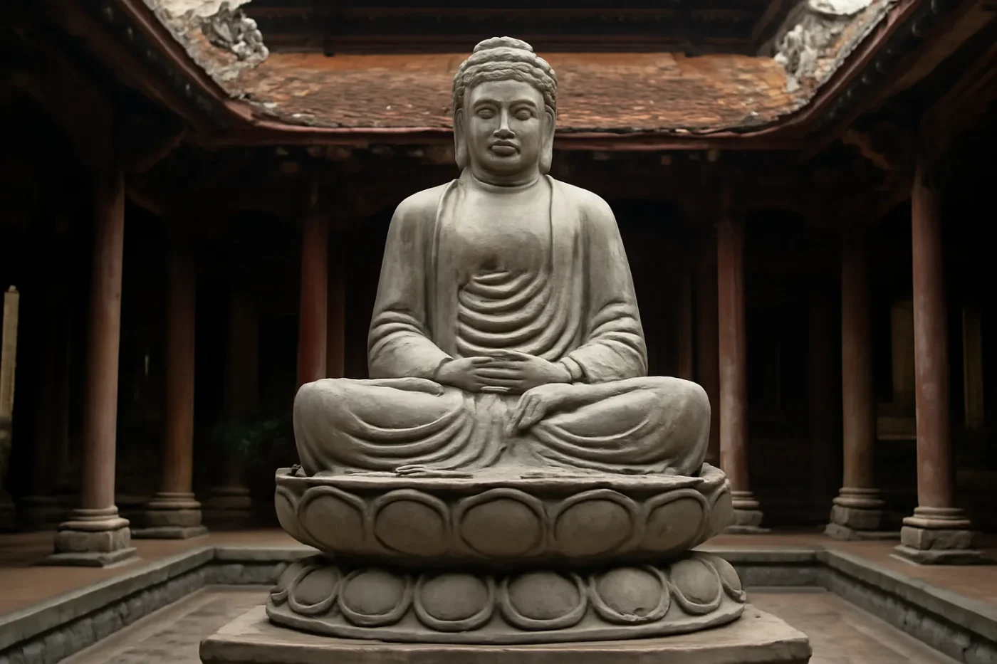 Hình Phật A Di Đà ngồi thiền trên tòa sen