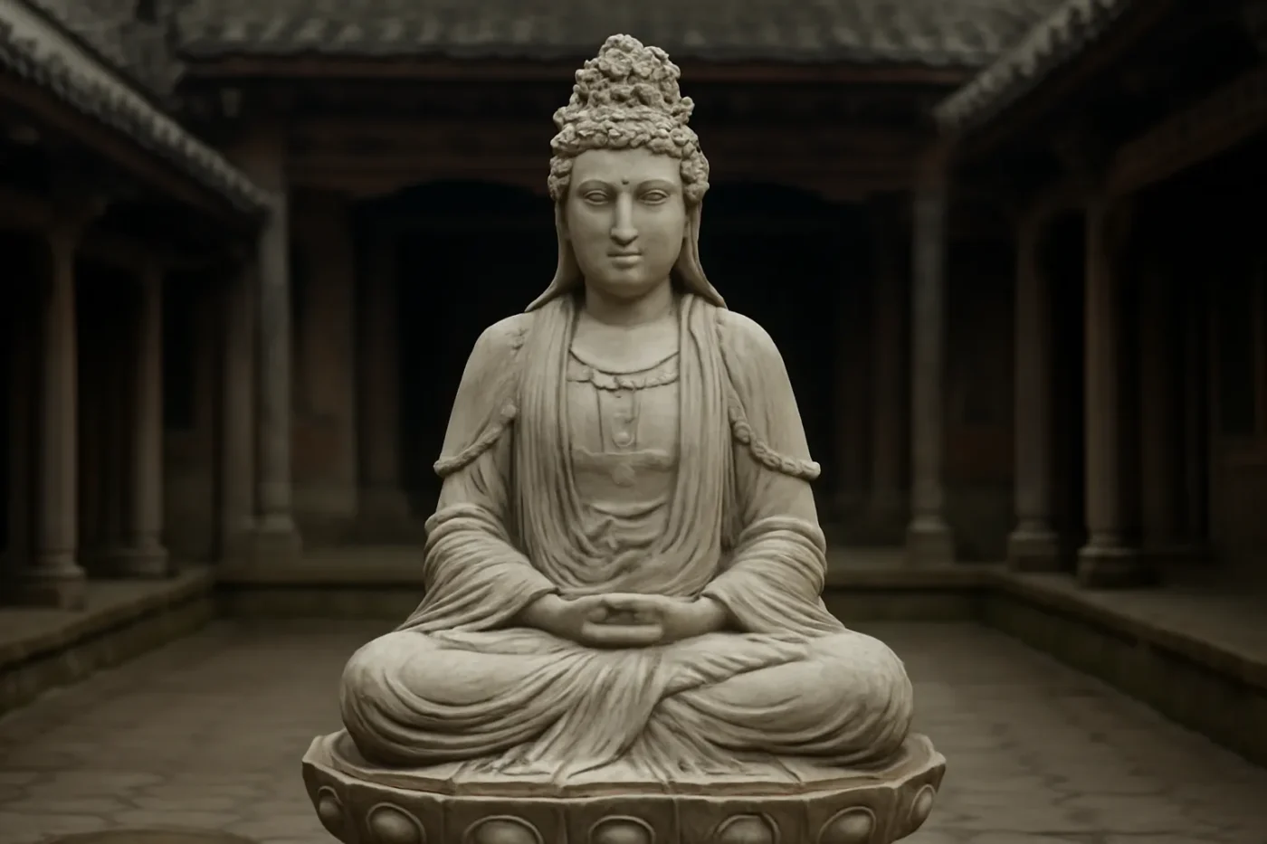 hình phật quan âm ngồi thiền định