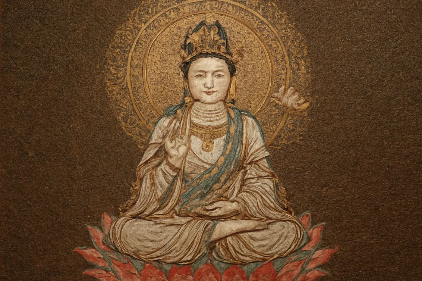 hình phật quan âm tranh thêu tay